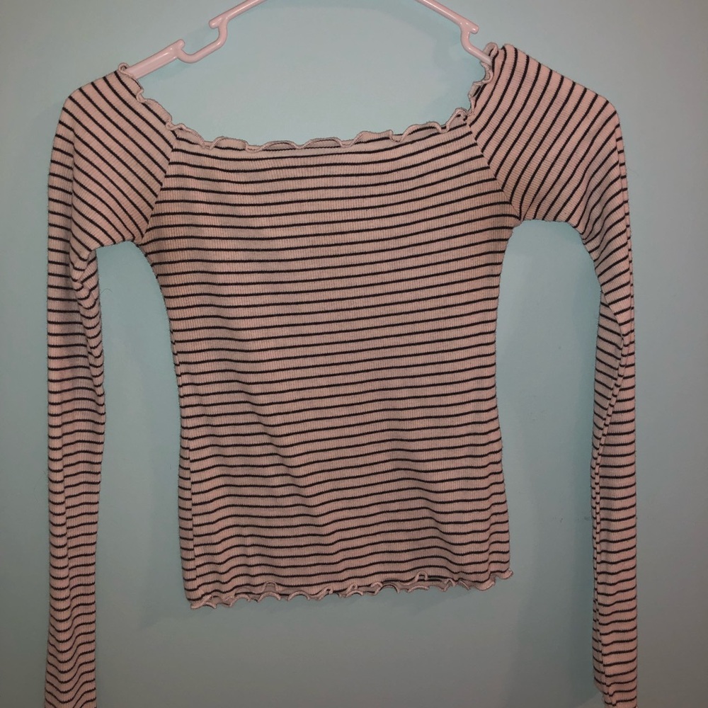 Striped off the shoulder top